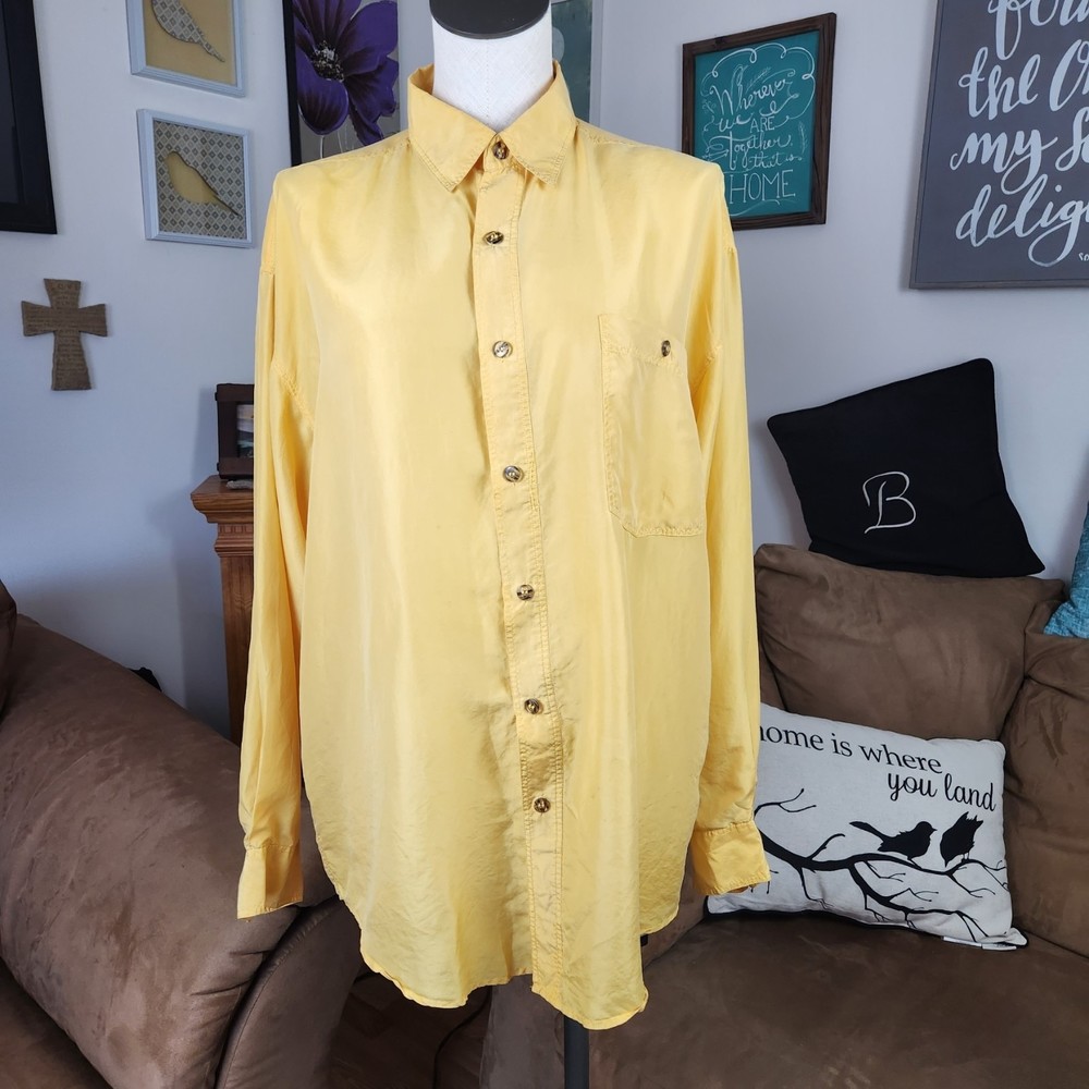Luigi Lamberto Vintage Men's Silk Shirt Size M